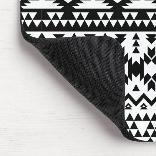 geometrisches Vektormuster Schwarz/Weiß Mousepad (Ecke)