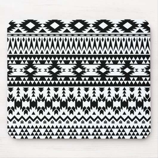 geometrisches Vektormuster Schwarz/Weiß Mousepad (Vorne)