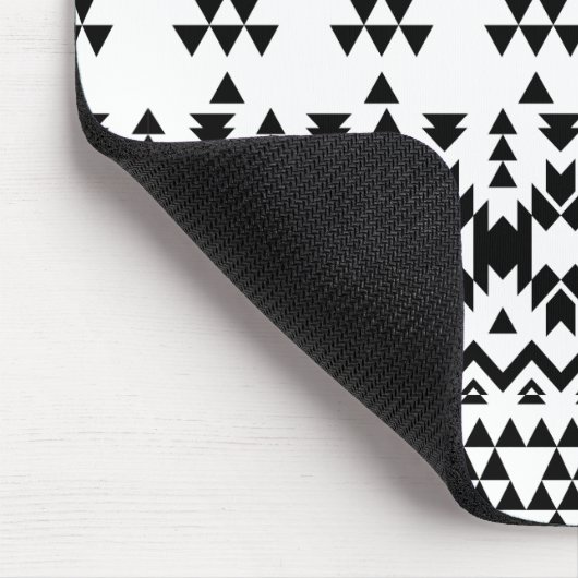 geometrisches Vektormuster Schwarz/Weiß Mousepad (Ecke)