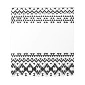 geometrisches Vektormuster Schwarz/Weiß Notizblock (Vorderseite)