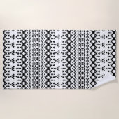 geometrisches Vektormuster Schwarz/Weiß Strandtuch (Vorderseite)