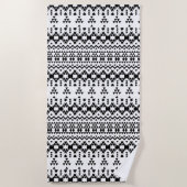 geometrisches Vektormuster Schwarz/Weiß Strandtuch (Vorderseite)