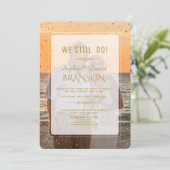 Geometrisches verblichenes Foto, das wir immer noc Einladung (Stehend Vorderseite)