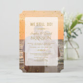 Geometrisches verblichenes Foto, das wir immer noc Einladung (Stehend Vorderseite)