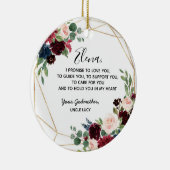 Geometrisches Versprechen der Marine Burgundy Flor Keramik Ornament (Rechts)