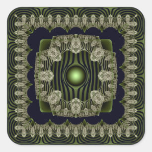 Geometrisches verziertes Muster Quadratischer Aufkleber