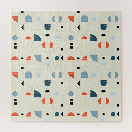 Geometrisches Vintag: nahtloses Muster Mitte des J Puzzle (Vertikal)