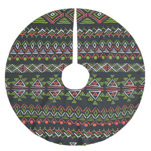 Geometrisches Vintag: Set nahtloser Muster. Polyester Weihnachtsbaumdecke