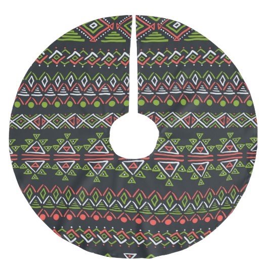 Geometrisches Vintag: Set nahtloser Muster. Polyester Weihnachtsbaumdecke (Vorderseite)