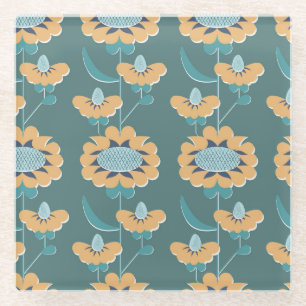 Geometrisches Vintag: Textile nautische Motive Glasuntersetzer