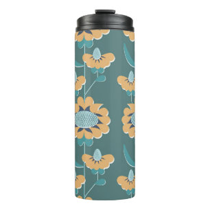 Geometrisches Vintag: Textile nautische Motive Thermosbecher