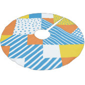 Geometrisches Vintages Abstraktes Hintergrundbild Polyester Weihnachtsbaumdecke (Schrägansicht)
