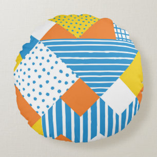 Geometrisches Vintages Abstraktes Hintergrundbild Rundes Kissen