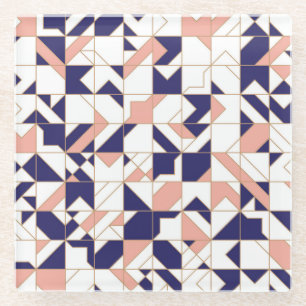 Geometrisches, Vintages, modernes, nahtloses Muste Glasuntersetzer