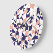 Geometrisches, Vintages, modernes, nahtloses Muste Große Wanduhr (Winkel)