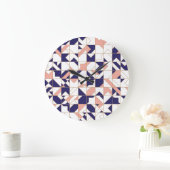 Geometrisches, Vintages, modernes, nahtloses Muste Große Wanduhr (Zuhause)