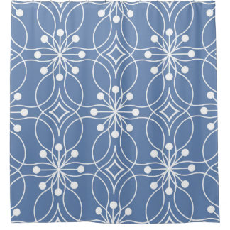Geometrisches Vintages Muster für Wavy Lines Duschvorhang