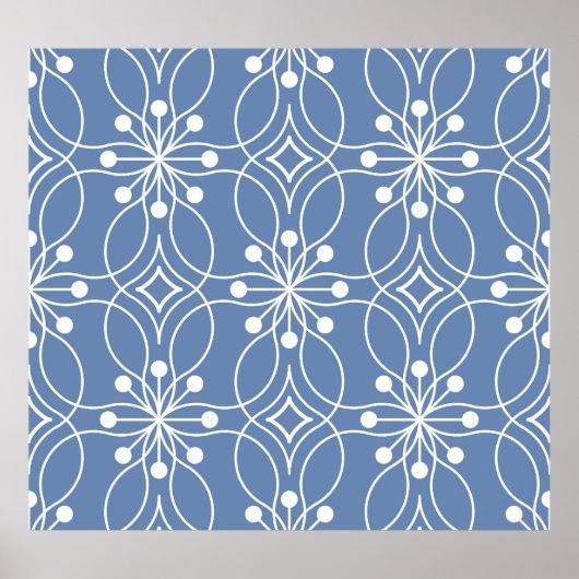 Geometrisches Vintages Muster für Wavy Lines Poster (Vorne)