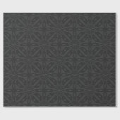 Geometrisches Vintages Schwarzes Leder Geschenkpapier (Flach)
