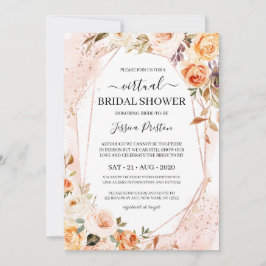 Geometrisches virtuelles Brautparty für Blume im H Einladung