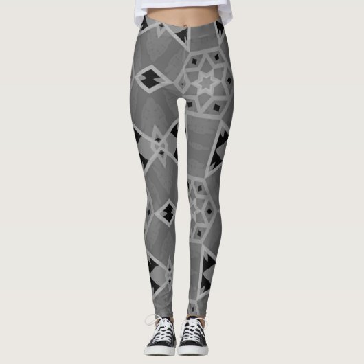 geometrisches Volksmuster Leggings (Vorderseite)