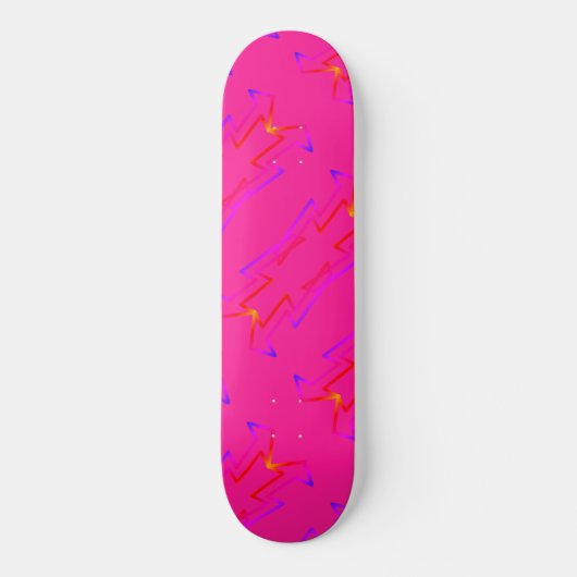 Geometrisches, vorgebautes, vollständiges rosa Ska Skateboard (Vorderseite)