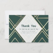 Geometrisches Waldgrün, modern Danke (Vorderseite)