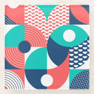 Geometrisches Wandbild Modernes Vintag Glasuntersetzer