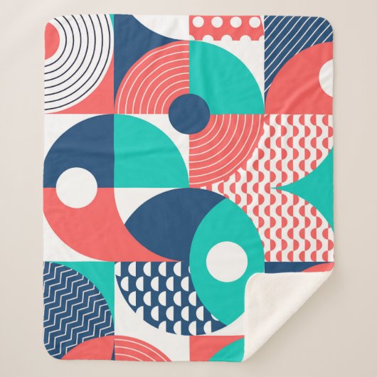 Geometrisches Wandbild Modernes Vintag Sherpadecke (Vorderseite)