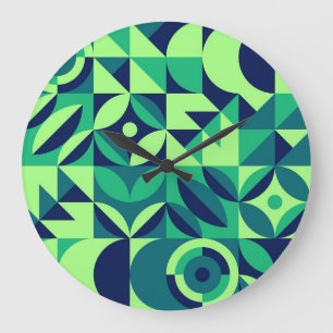 Geometrisches Wandbild: modernes Vintages Design. Große Wanduhr