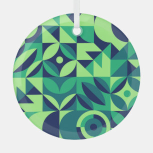 Geometrisches Wandbild: modernes Vintages Design. Ornament Aus Glas