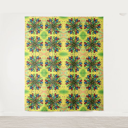 GEOMETRISCHES WASSERDROPS-PATTER WANDTEPPICH (Vorderseite)