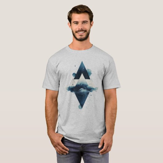 Geometrisches Wasserelement T-Shirt (Vorne ganz)