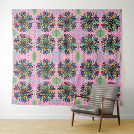 geometrisches Wasserfallmuster Wandteppich