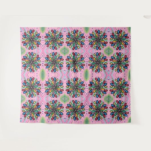 geometrisches Wasserfallmuster Wandteppich (Vorderseite (Horizontal))