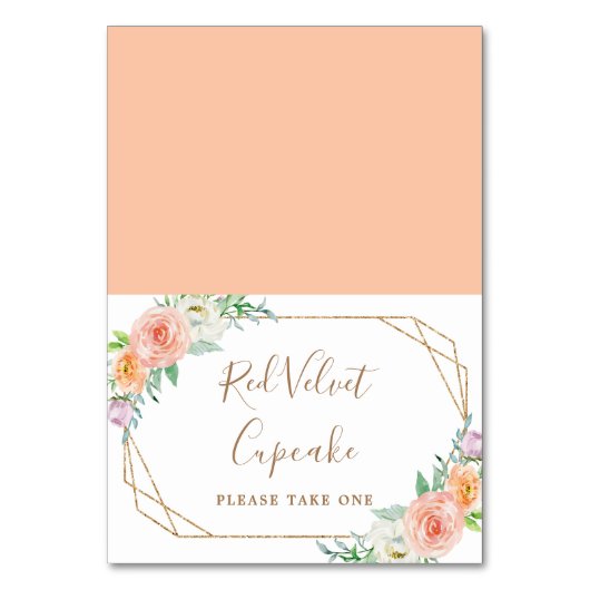 Geometrisches Wasserfarben-Blume-Hochzeitstich Tischnummer (Vorderseite)