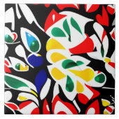 Geometrisches Wassertropfbrett | Moderne Farbkunst Fliese (Vorderseite)