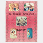 Geometrisches, weichrotes Retro-Design Fleecedecke (Vorderseite)