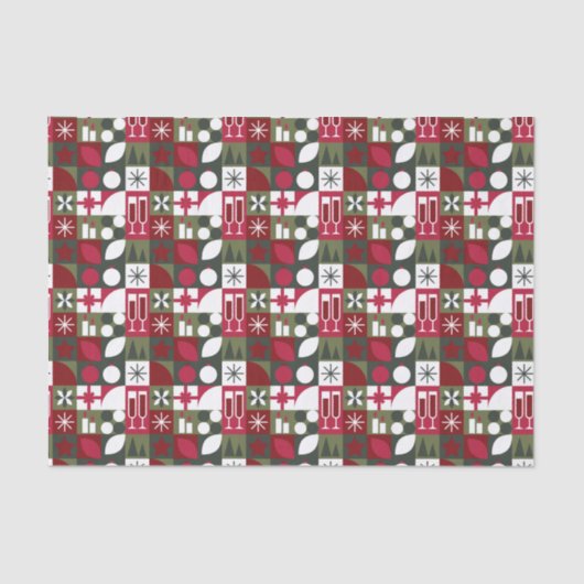 Geometrisches Weihnachten Seidenpapier (Vorderseite)