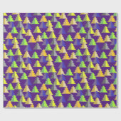 Geometrisches Weihnachtsbaum-Aquamarines Umschlagp Geschenkpapier (Flach)