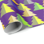 Geometrisches Weihnachtsbaum-Aquamarines Umschlagp Geschenkpapier (Rolleneckpunkt)