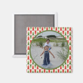 Geometrisches Weihnachtsbaum-Hain Magnet (Vorderseite/Rückseite)
