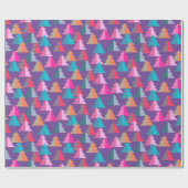 Geometrisches Weihnachtsbaum-Lila Umschlagpapier Geschenkpapier (Flach)