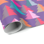Geometrisches Weihnachtsbaum-Lila Umschlagpapier Geschenkpapier (Rolleneckpunkt)