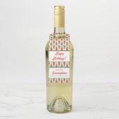 Geometrisches Weihnachtsbaum-Wäldchen Flaschenanhänger (Auf Flasche)