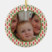 Geometrisches Weihnachtsbaum-Wäldchen Keramik Ornament (Vorne)