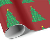 Geometrisches Weihnachtsbaumpapier Geschenkpapier (Rolleneckpunkt)