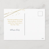 Geometrisches Weihnachtsdesign - Zwei Fotos Feiertagspostkarte (Rückseite)