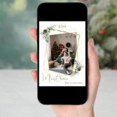 geometrisches Weihnachtsgold Moderne Foto Feiertagskarte