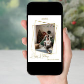 geometrisches Weihnachtsgold Moderne Foto Feiertagskarte